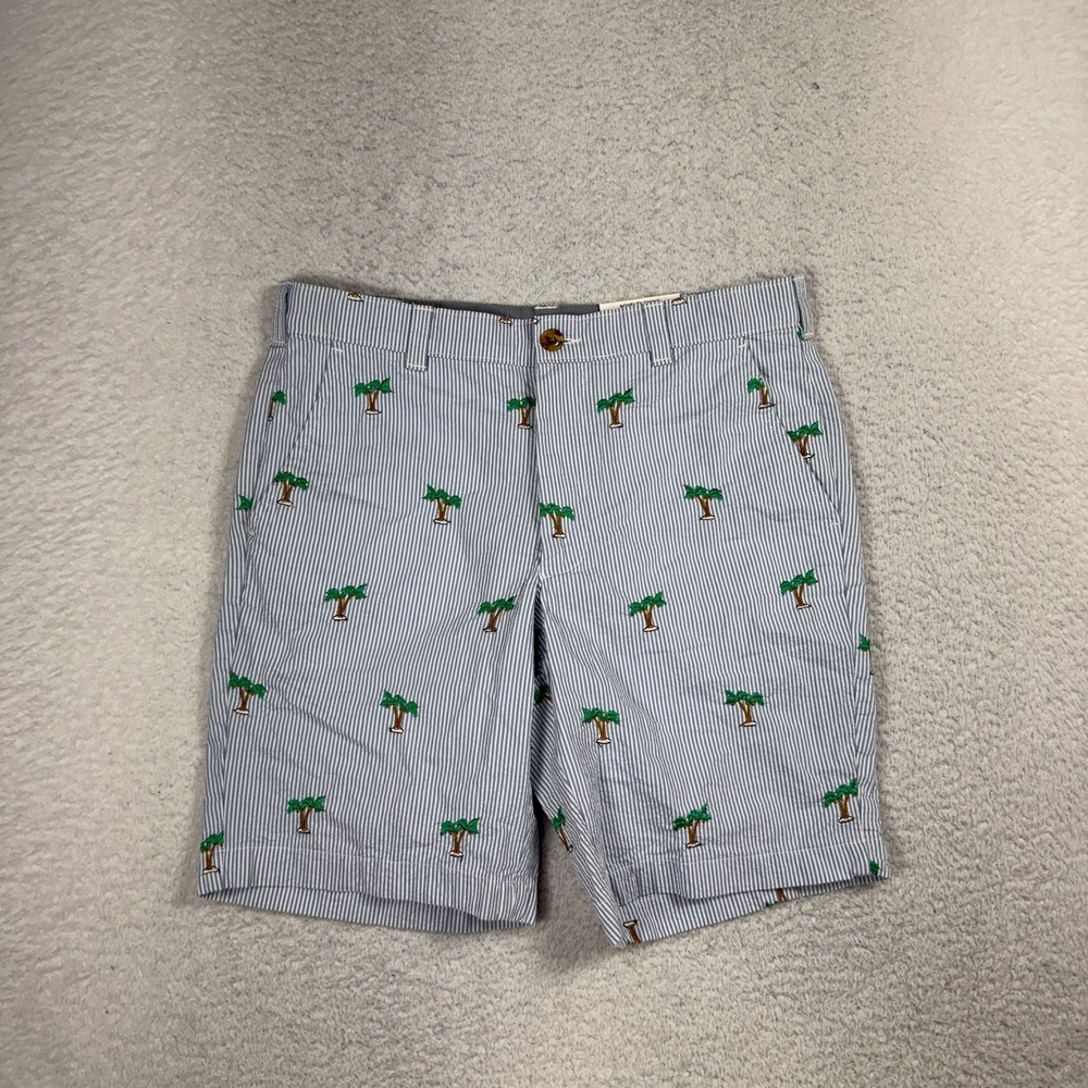 Club Room Green Palm Tree Embroidery Novelty Stretch Chino Shorts 30 (W32) NWT